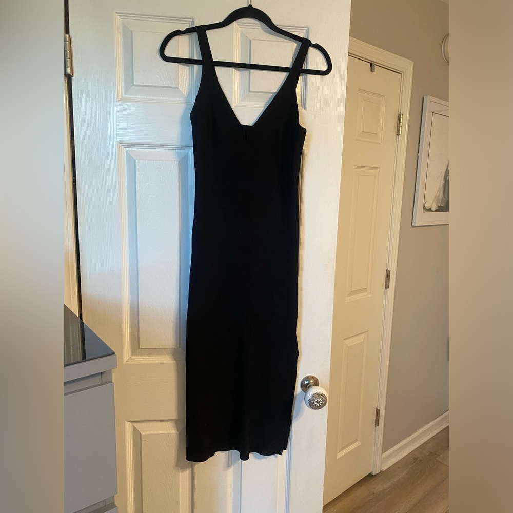 Black knitted  midi dress
